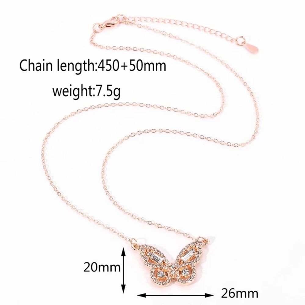 🌸 NEW Silver Diamond Butterfly Necklace - Picture 5 of 5